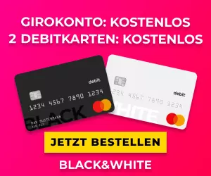 Black&White Prepaid Mastercard: 2 für 1 Aktion!